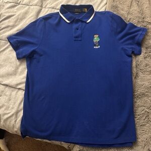 Ralph Lauren Royal Blue Polo Shirt with Polo Bear Logo Syle